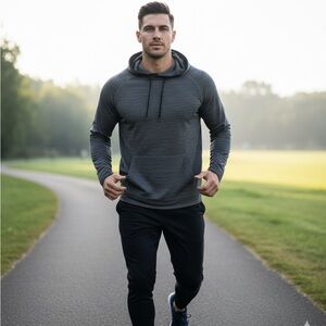 Hurley H2O Dri Daybreak Gray Hooded Pullover Sweatshirt XL